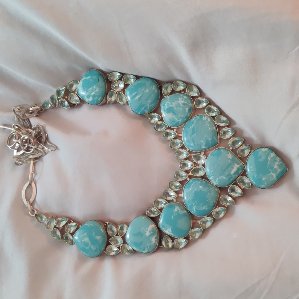 Larimar statement necklace